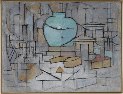 Gingerpot 2のある静物1912 作： Piet Mondrian
